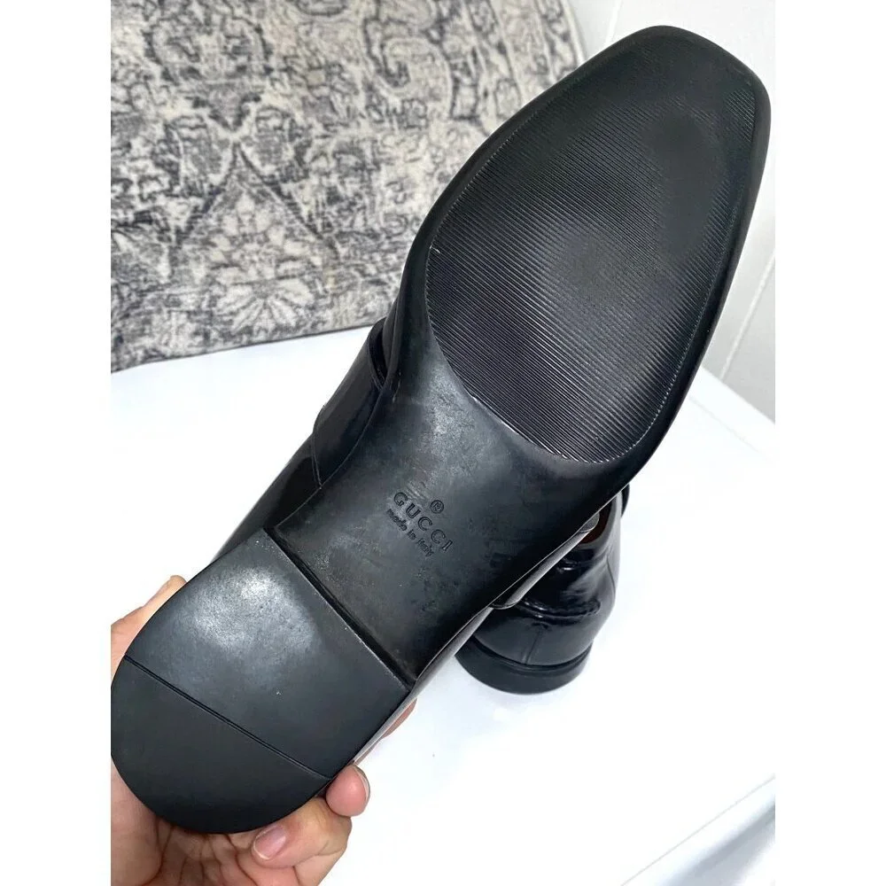 Gucci Men's Leather Loafers Dress Shoes in Black Size 7 1/2